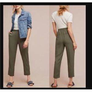 Anthropologie The Essential Crepe Pants in Moss